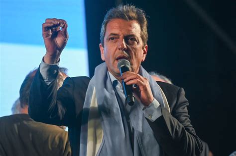 Argentina Economy Minister Sergio Massa leads populist Javier Milei in presidential vote count